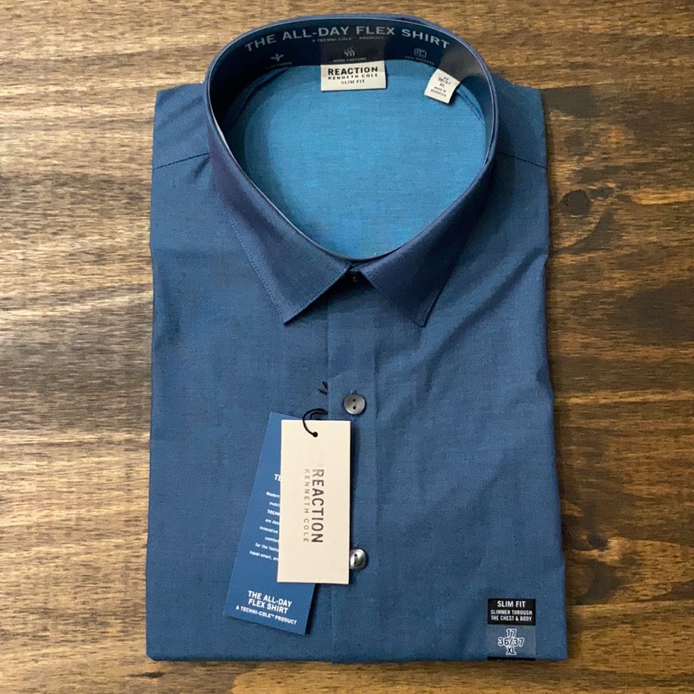 Kenneth Cole Reaction Men's Navy Dress Shirt